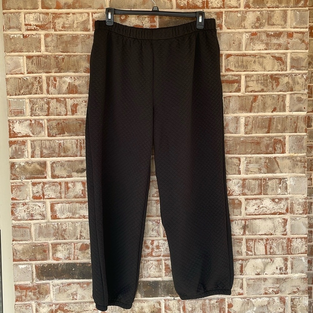 Lovely Melody Black Quilted‎ Sweat Pants